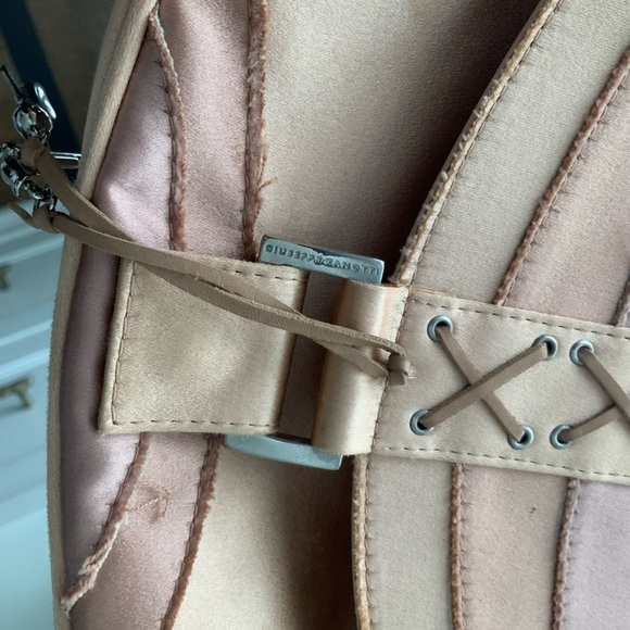 Vintage 90’S Y2K GIUSEPPE ZANOTTI Satin blush pink Shoulder Baguette Purse bag - Picture 13 of 16